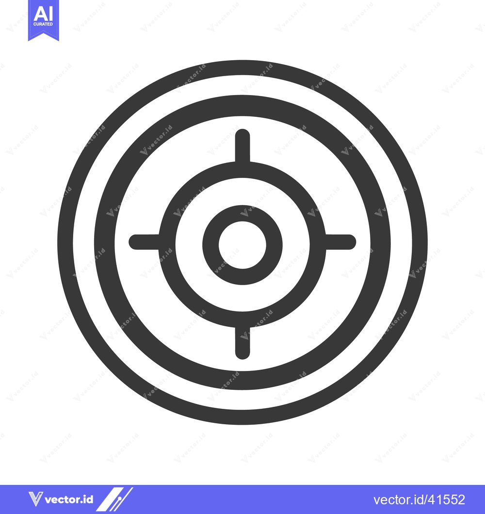 Premium Vector of A circular target graphic with concentric circles and crosshairs