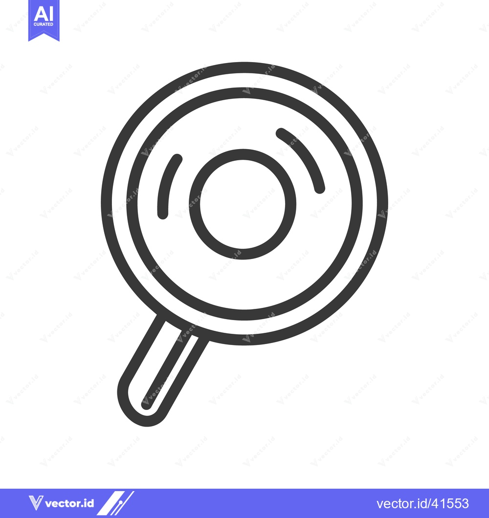 Premium Vector dari An illustrated monochrome image depicting a simple kitchen frying pan