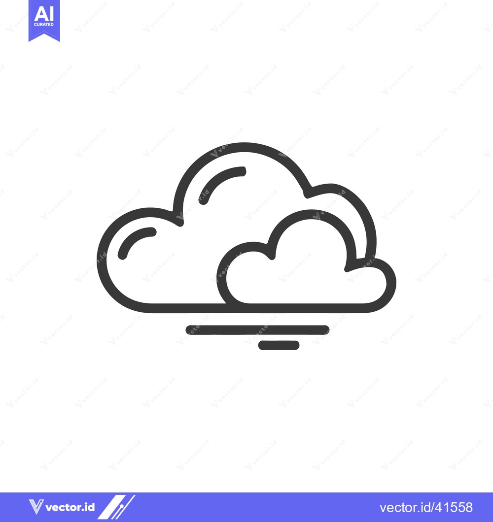 Premium Vector dari Minimalist Cloud Icon with Wind Lines, Weather Symbol