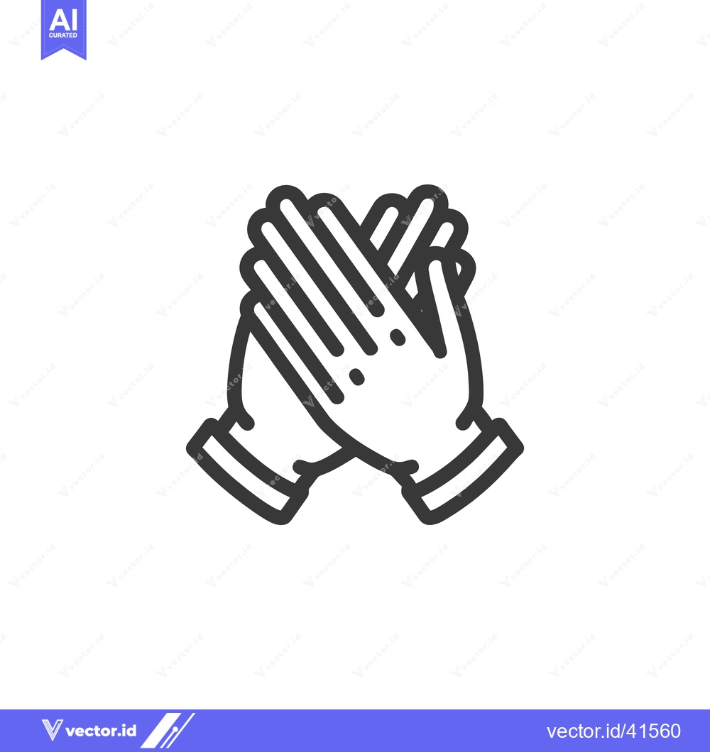 Premium Vector of Clapping Hands Icon: Minimalist Line Art for Celebration and Support