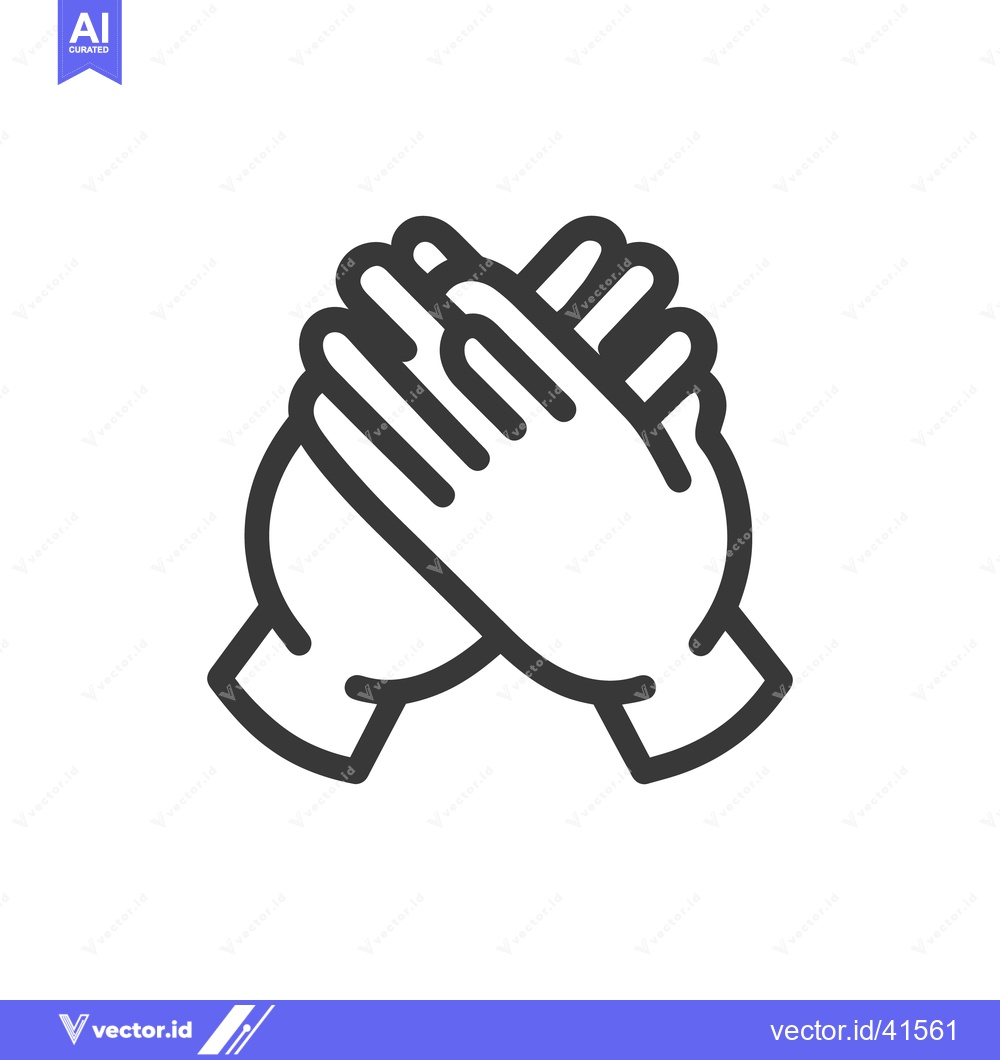 Premium Vector dari Interlocked Hands Icon: Unity, Support, and Collaboration Symbol