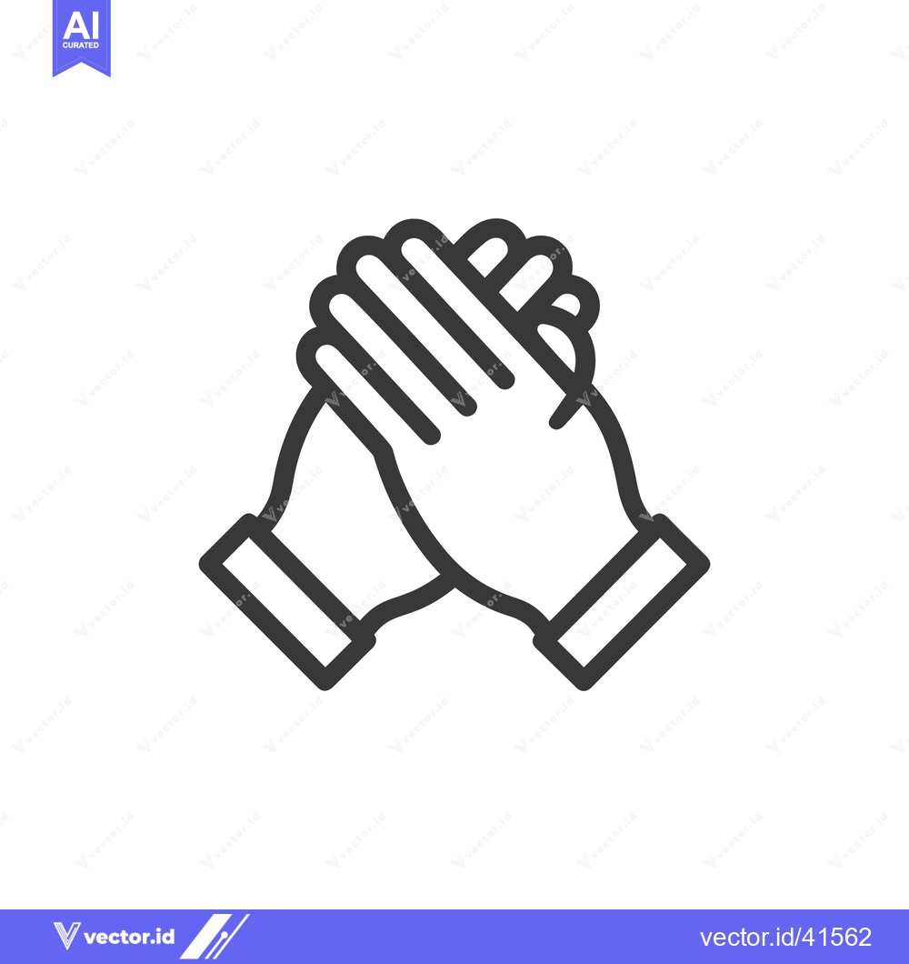 Premium Vector dari United Hands: Minimalist Icon of Partnership and Collaboration