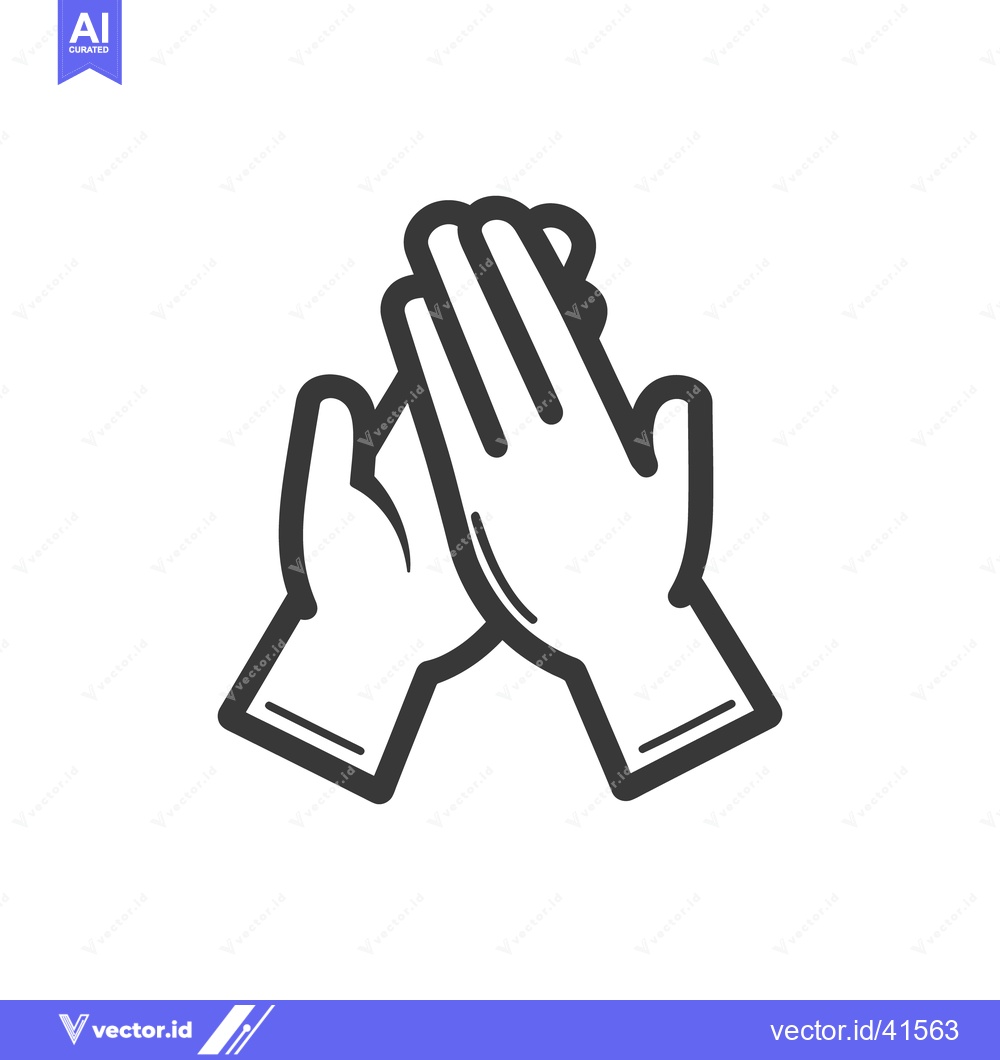 Premium Vector dari Stylized Hands Clapping Icon in Bold Outline on White Background