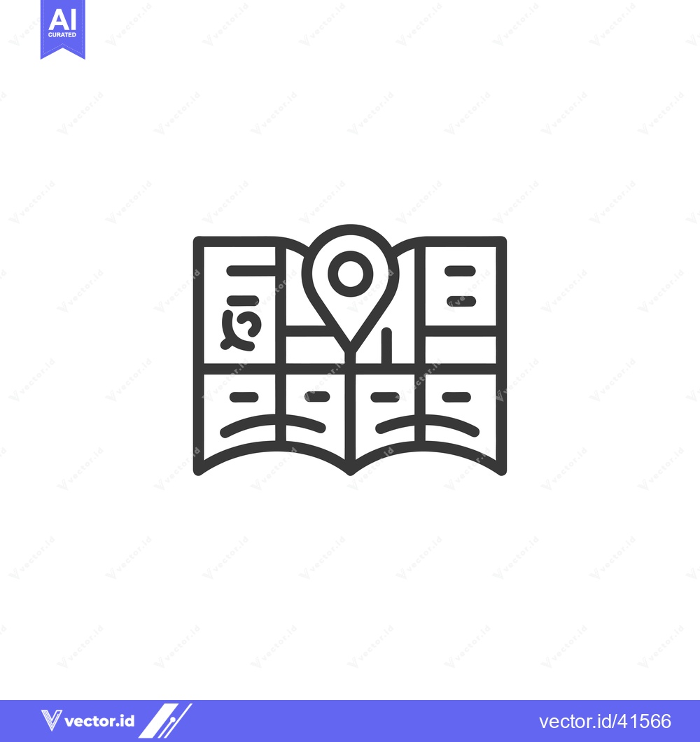 Premium Vector dari Folded Map with a Pinpoint Location Marker