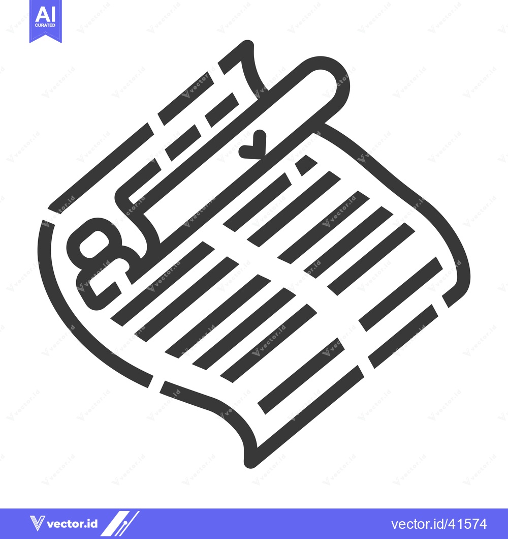 Premium Vector dari Folded Paper Document With Lines And A Heart Symbol