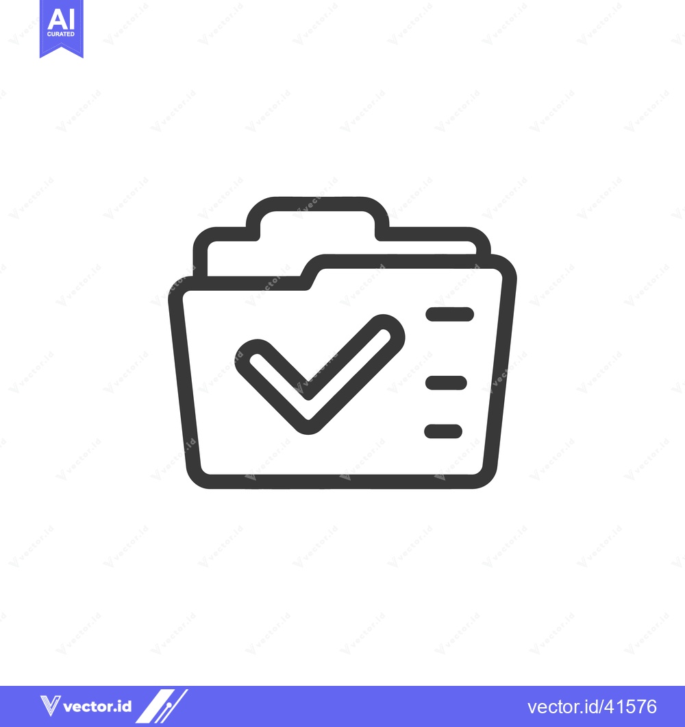 Premium Vector of Folder Check 2 Icon Line Art Icon  4064