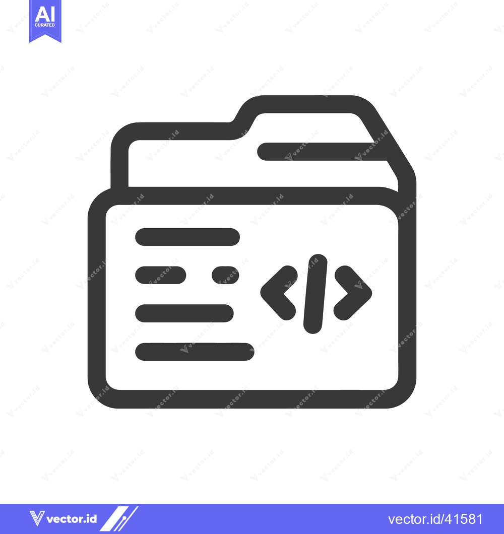 Premium Vector of Code Folder Icon: Software Development, Programming, and Data Storage