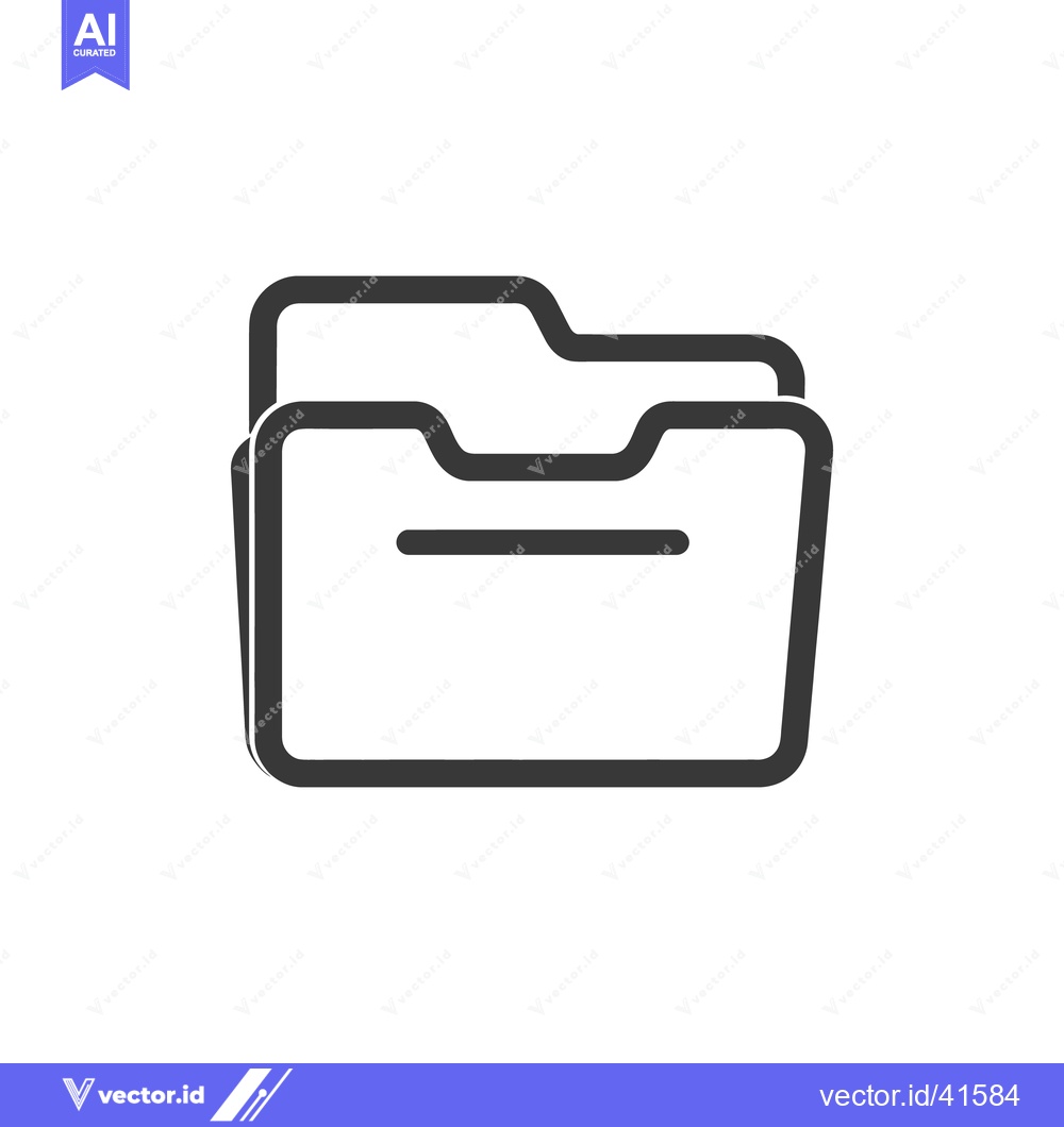 Premium Vector dari Minimalist Folder Icon: Clean, Bold Line Art for Data Storage