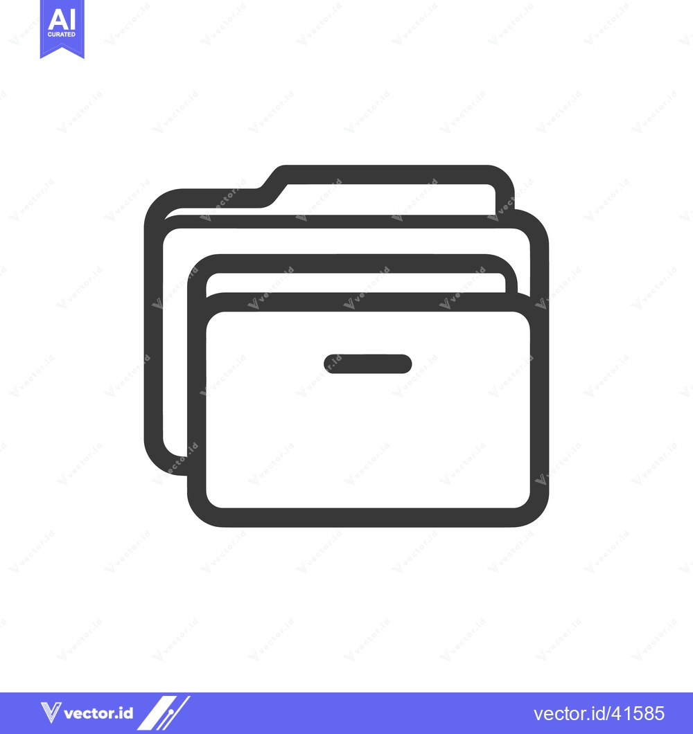 Premium Vector of Minimalist Folder Icon: Clean Line Art for Data Storage and Organizati