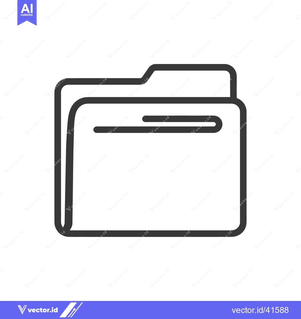 Premium Vector dari Minimalist Folder Icon: Clean Line Art for Data Storage