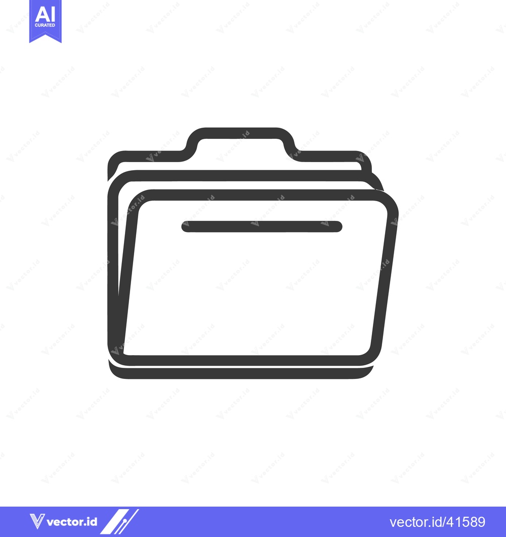 Premium Vector dari Minimalist Folder Icon: Dark Gray Outline on White Background