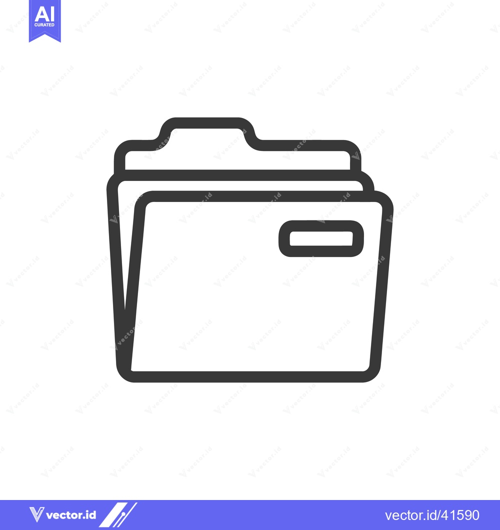 Premium Vector dari Minimalist Folder Icon: Clean Line Art for Data Storage and Organizati