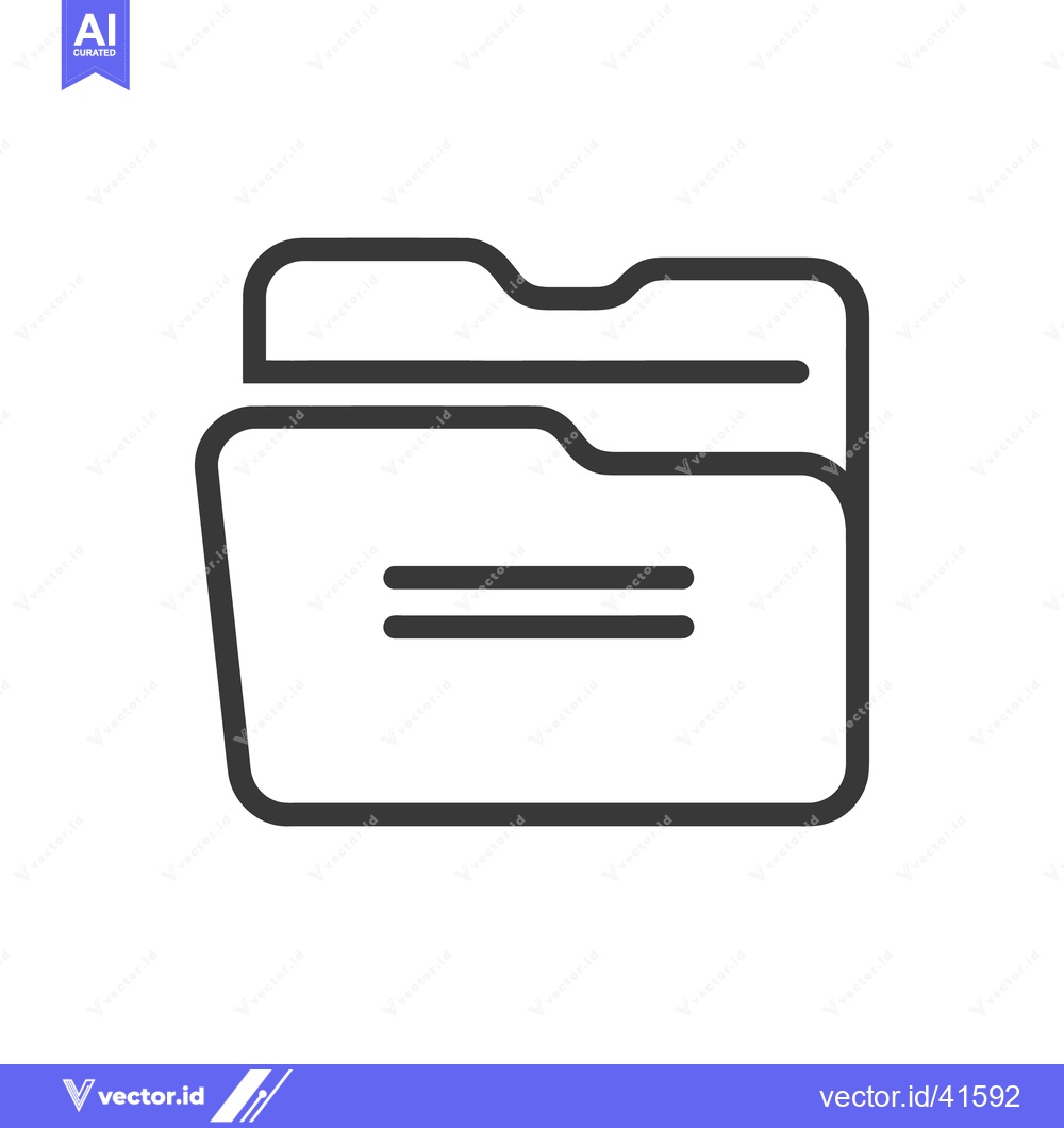 Premium Vector dari Minimalist Folder Icon: Clean Line Art for Data Storage and Organizati