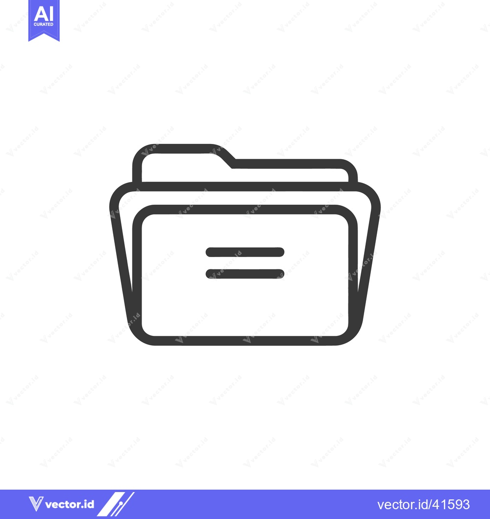 Premium Vector of Minimalist Folder Icon: Clean Line Art for Data Management and Organiz