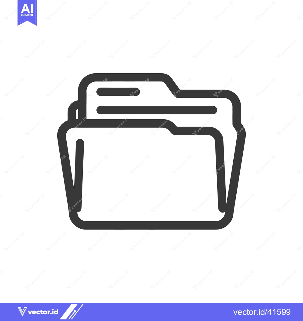 Premium Vector dari Minimalist Folder Icon with Documents, Clean Design, Modern Style