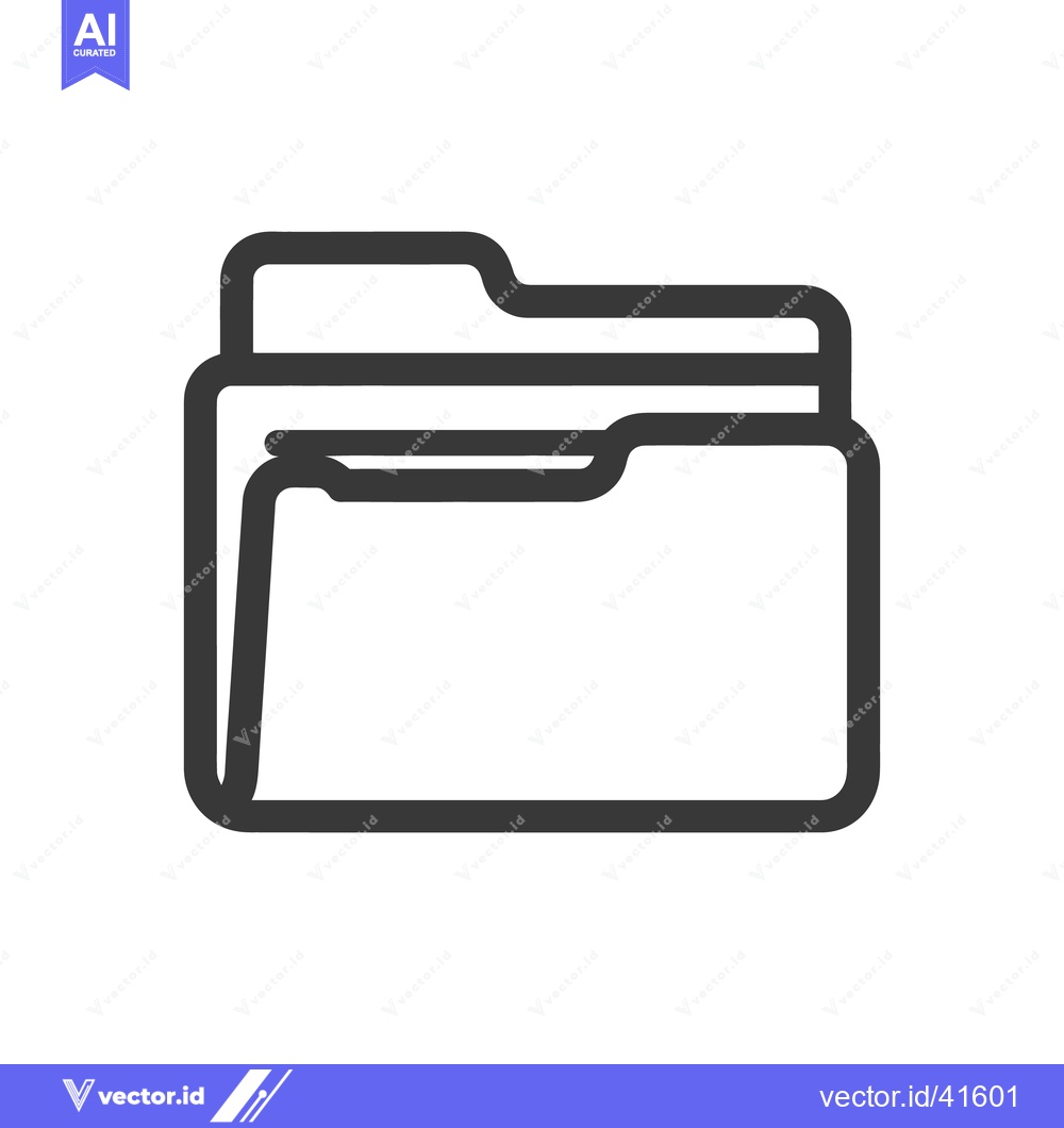 Premium Vector dari Minimalist Folder Icon: Clean, Bold Line Art for Data Storage