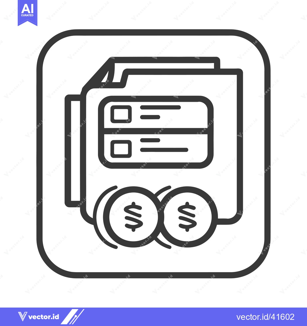 Premium Vector dari Folder Icon with Two Dollar Coins
