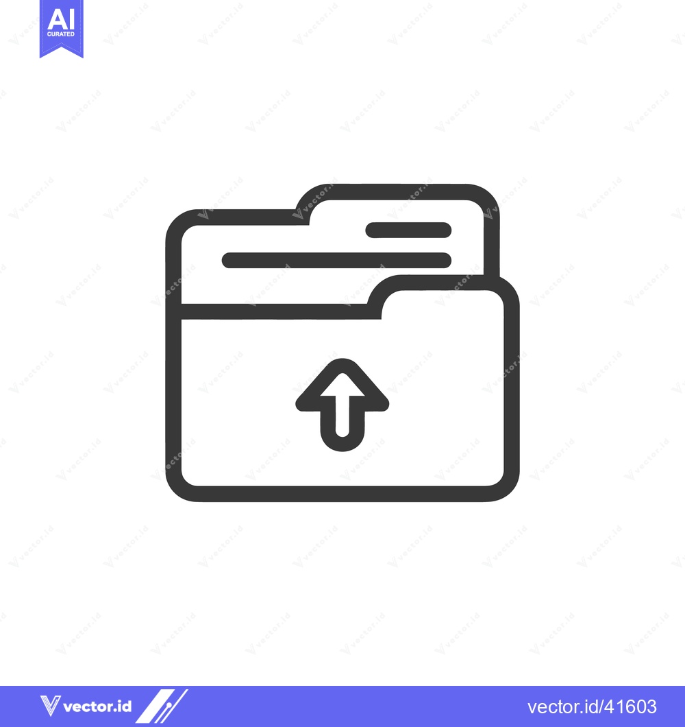 Premium Vector dari Upload Folder Icon: Simple Outline Design for File Transfer