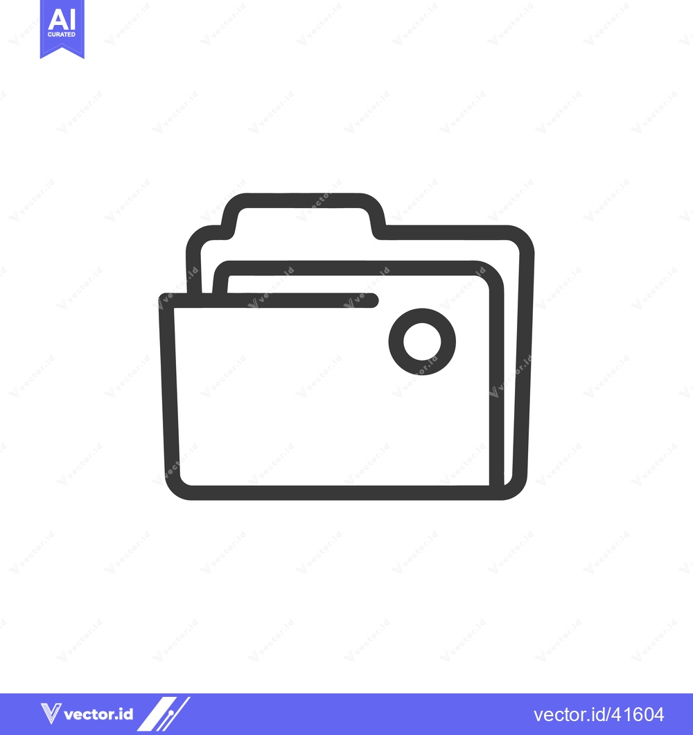 Premium Vector dari Minimalist Folder Icon: Clean Line Art for Data Storage and Organizati