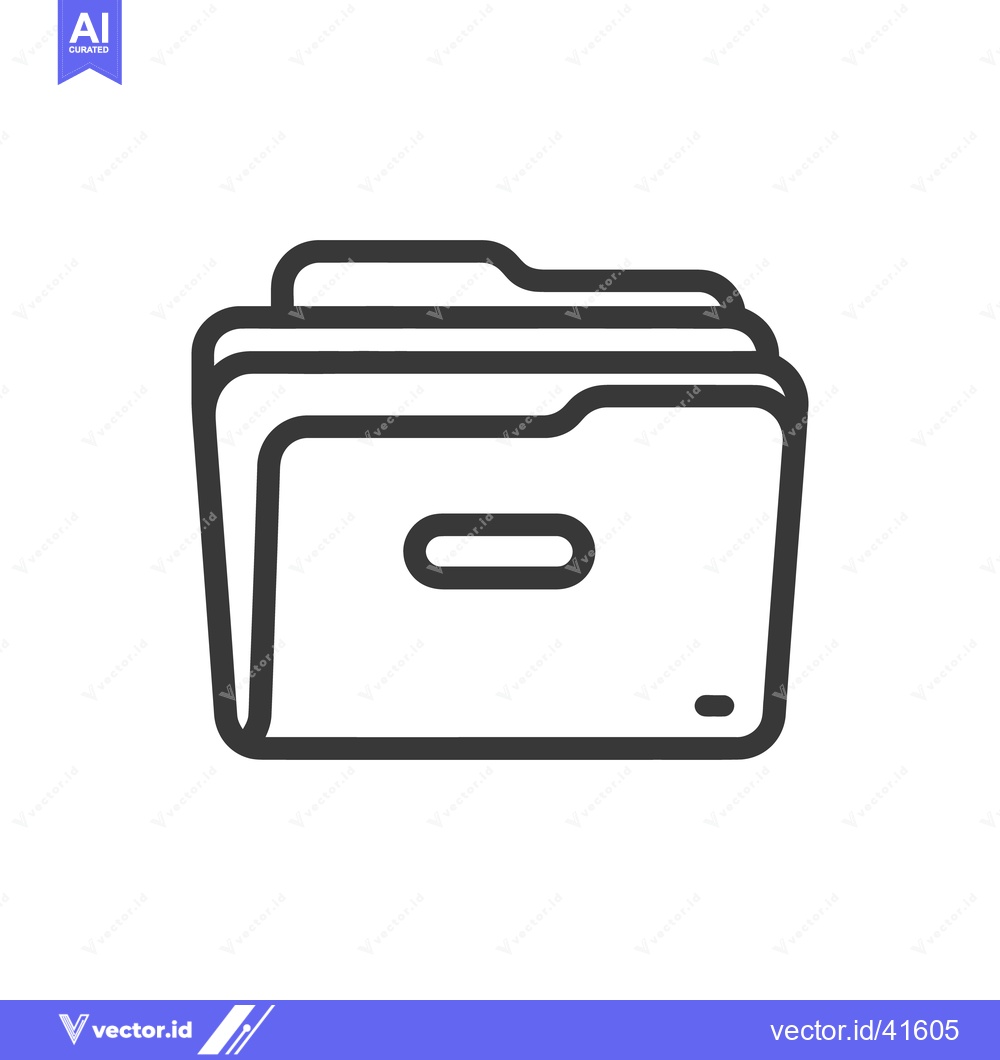 Premium Vector of Minimalist Folder Icon: Clean Line Art for Data Storage
