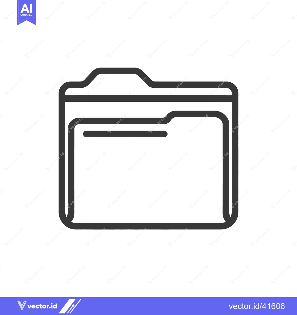 Premium Vector of Minimalist Folder Icon: Clean Line Art for Data Storage