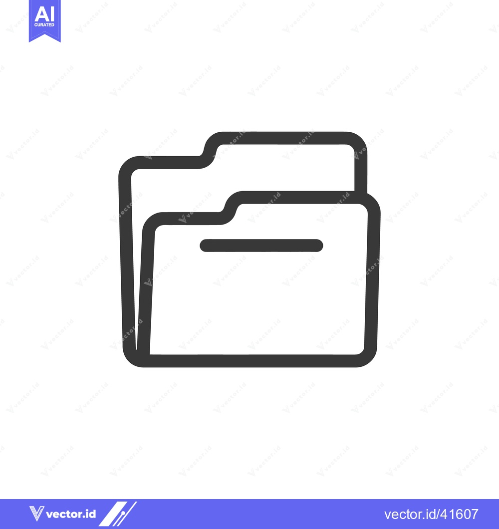 Premium Vector dari Minimalist Folder Icon: Clean Line Art for Digital Organization