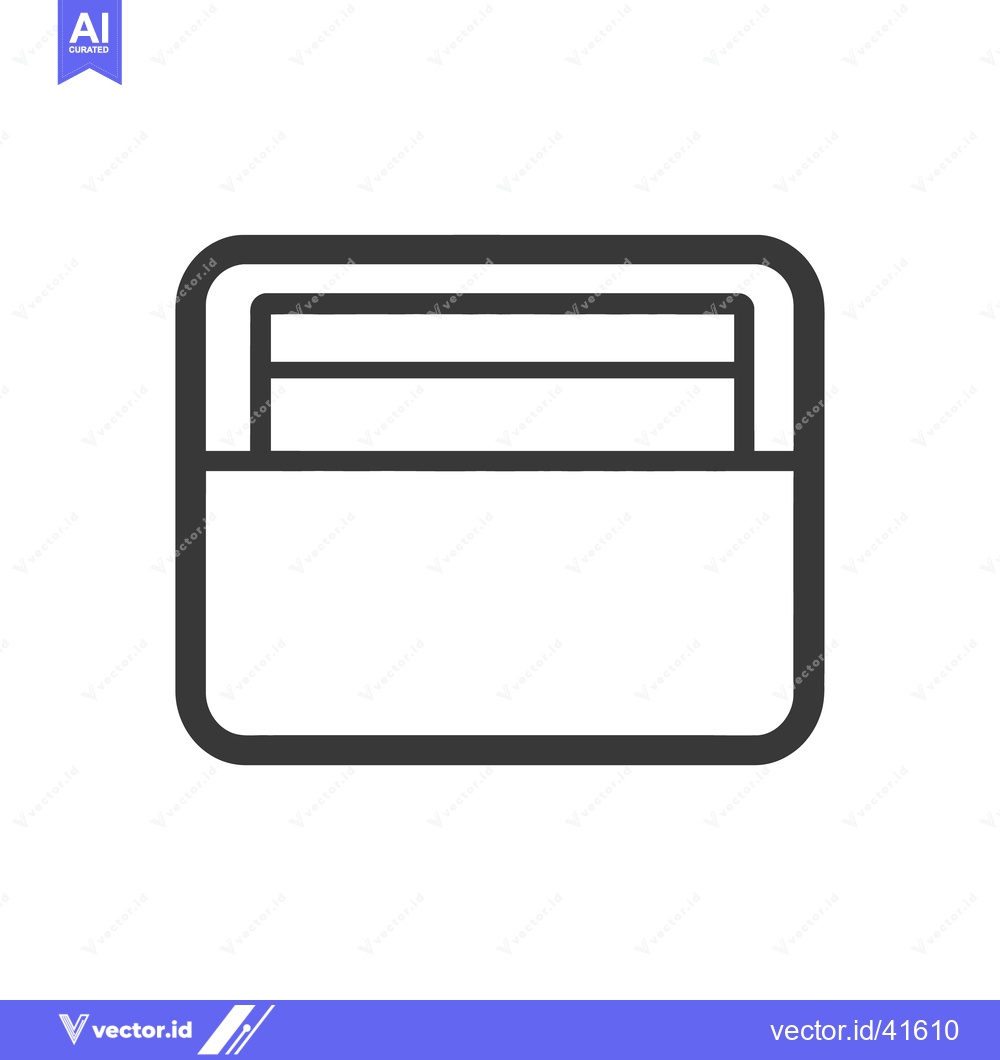 Premium Vector dari A simple outlined illustration of a wallet and some cards