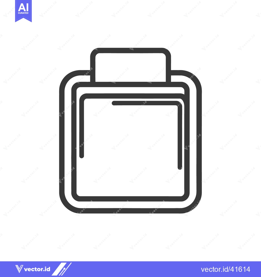 Premium Vector dari An outlined rectangular container with a rounded rectangular top piece