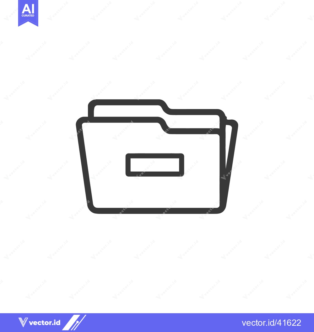 Premium Vector dari Minimalist Folder Icon: Clean Line Art for Data Storage and Organizati