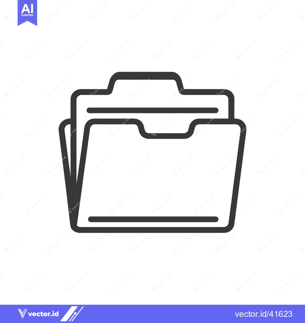Premium Vector dari Minimalist Folder Icon: Clean, Bold Line Art for Data Storage