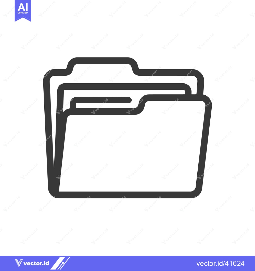Premium Vector dari Minimalist Folder Icon: Clean Line Art for Data Storage and Organizati