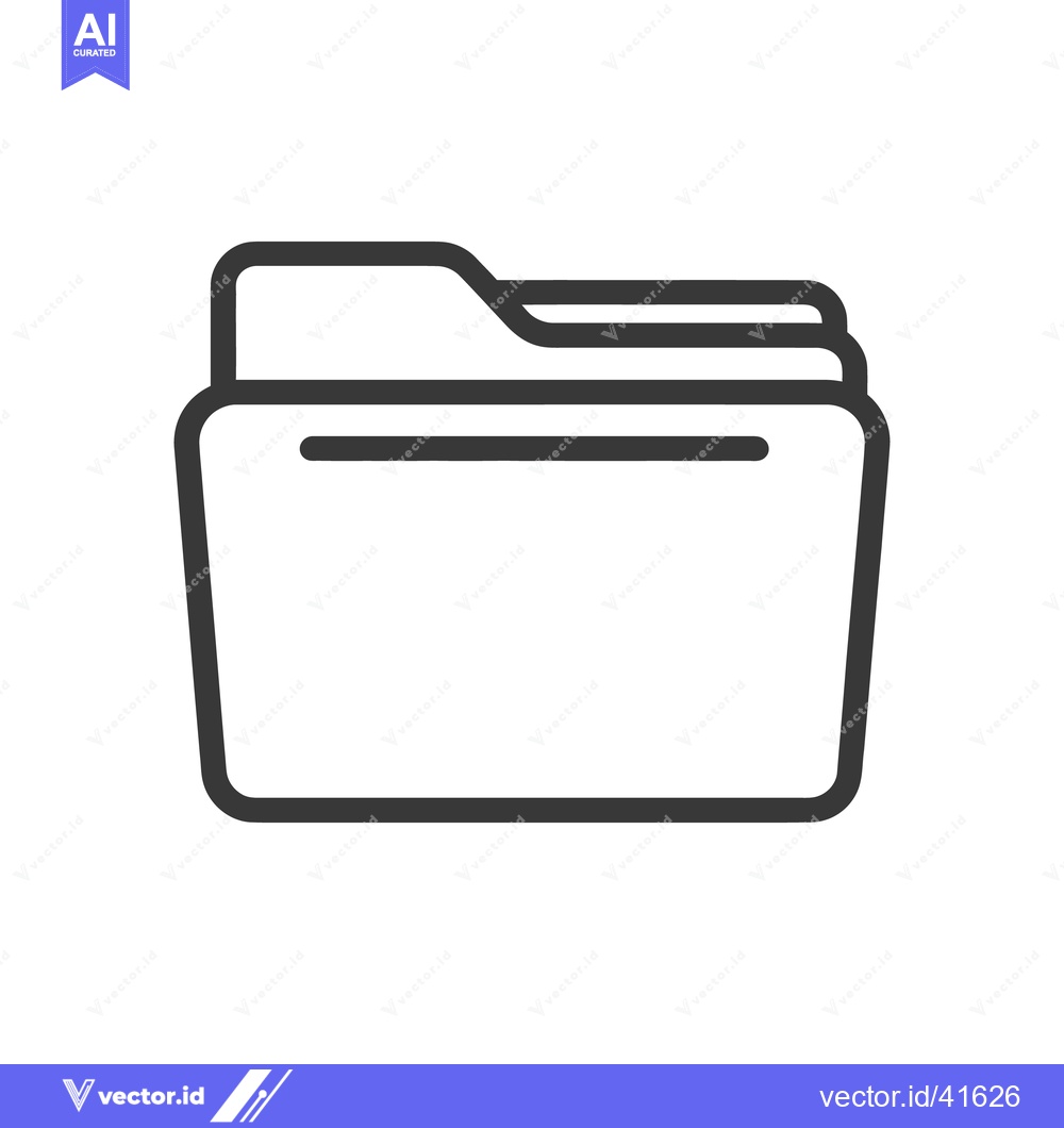 Premium Vector of Minimalist Folder Icon: Clean Line Art for Digital Organization and Fi