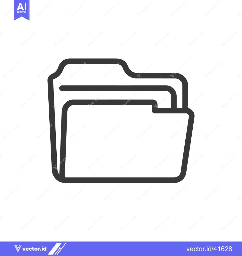 Premium Vector dari Minimalist Folder Icon: Clean Line Art for Data Management