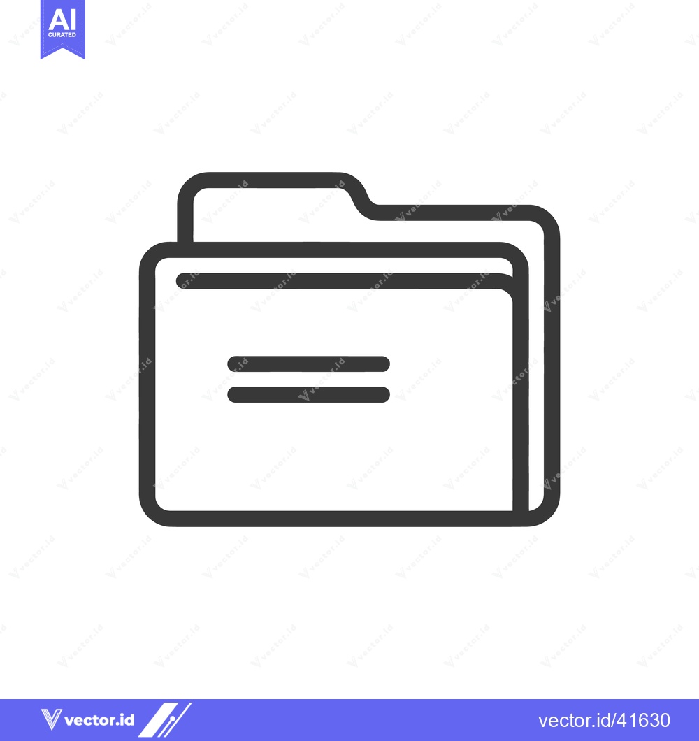 Premium Vector dari Minimalist Folder Icon: Clean Line Art for Data Storage and Organizati