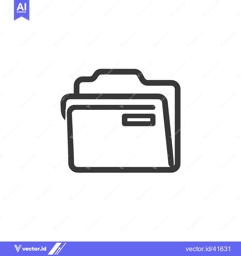 Premium Vector dari Minimalist Folder Icon: Clean Line Art for Digital Organization and Da