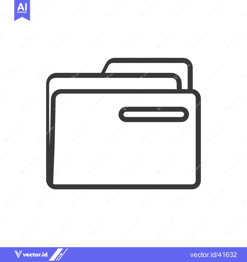 Premium Vector of Minimalist Folder Icon: Clean Line Art for Data Storage
