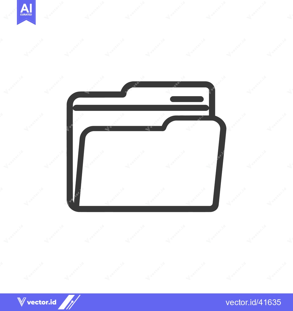 Premium Vector of Minimalist Folder Icon: Clean Line Art for Digital Organization
