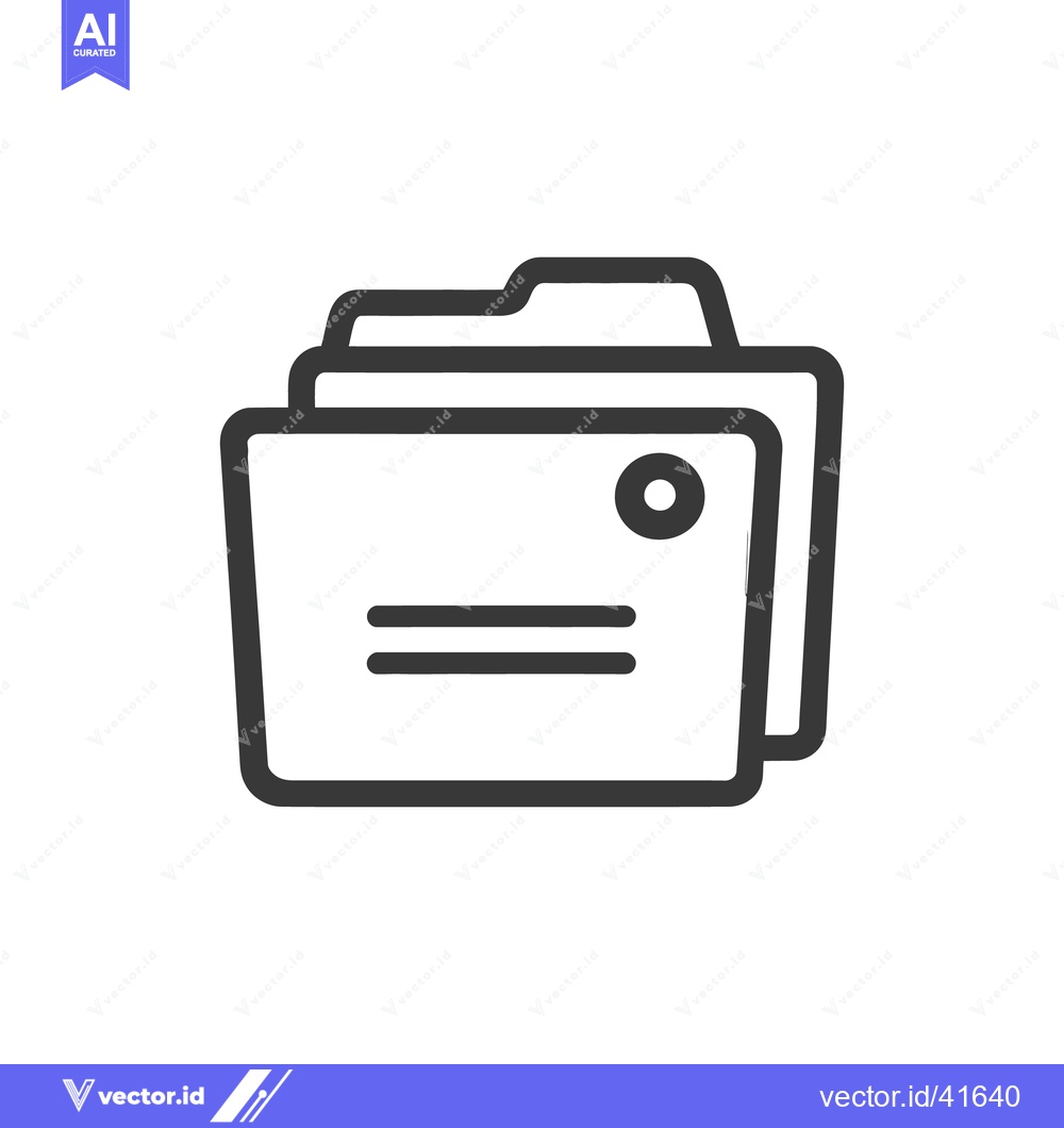 Premium Vector dari Minimalist Folder Icon: Clean, Bold Outline for Data Storage and Organ