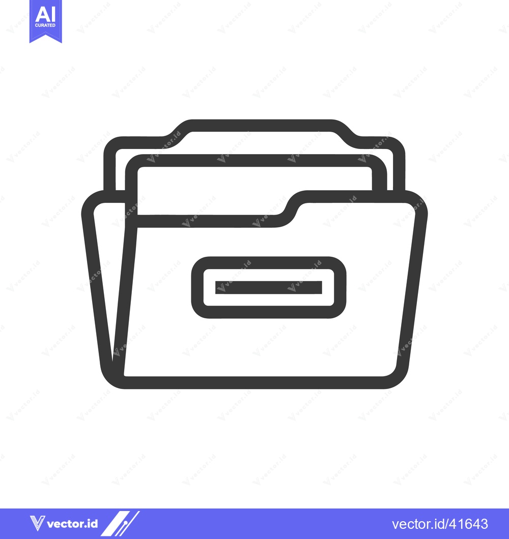 Premium Vector of Minimalist Folder Icon: Clean Line Art for Data Storage