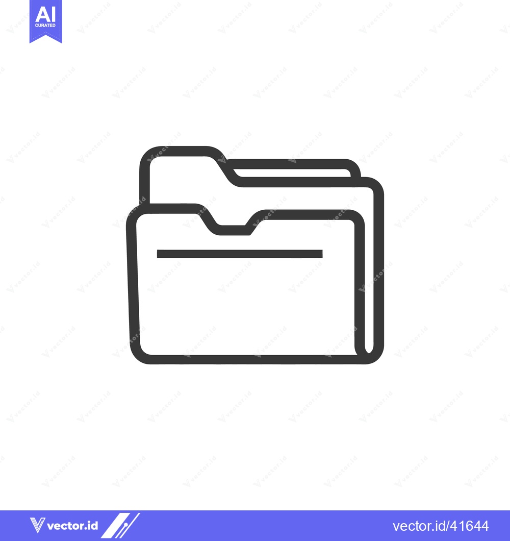 Premium Vector dari Minimalist Folder Icon: Clean Line Art for Document Organization and F