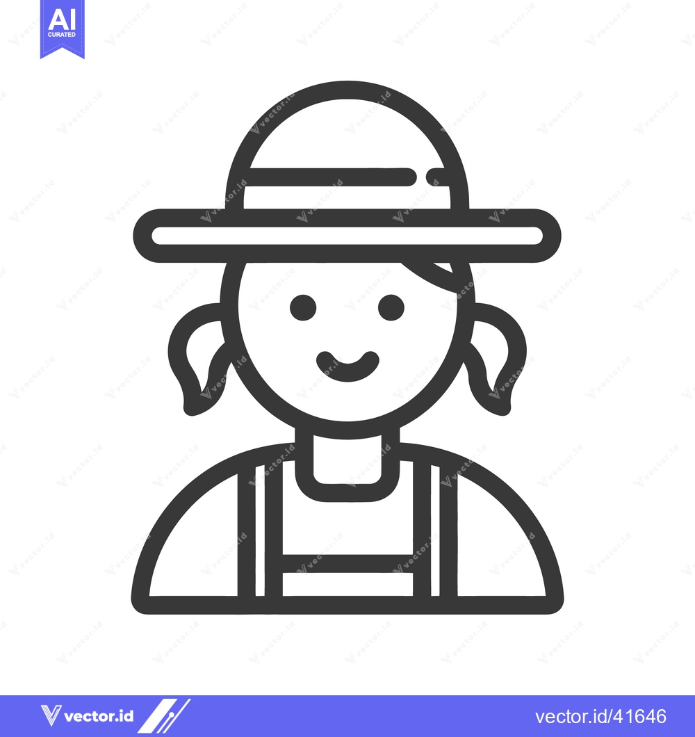 Premium Vector of A simplified illustration of a smiling person wearing a hat