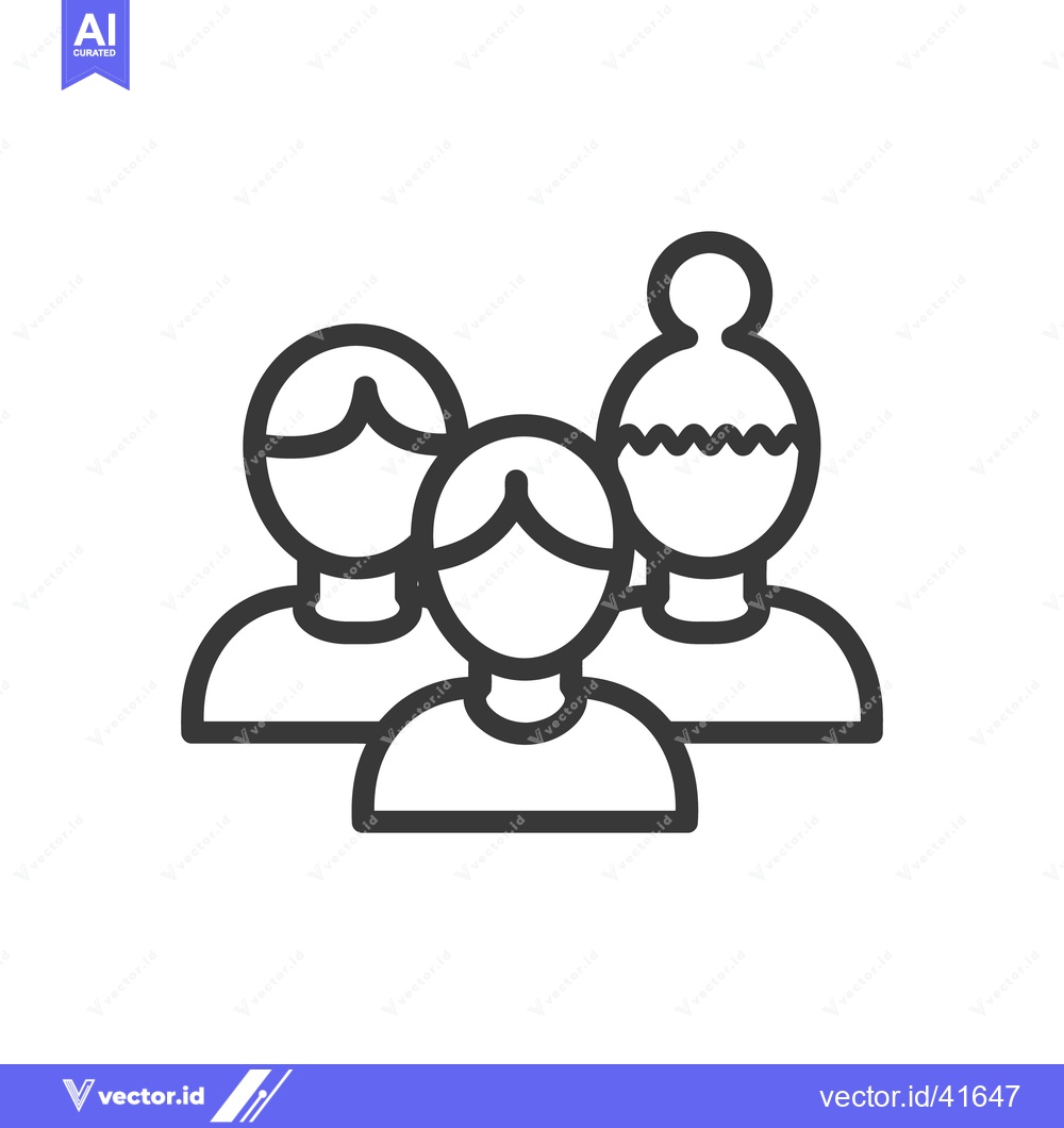 Premium Vector dari Three simplified human figures standing close together in a group