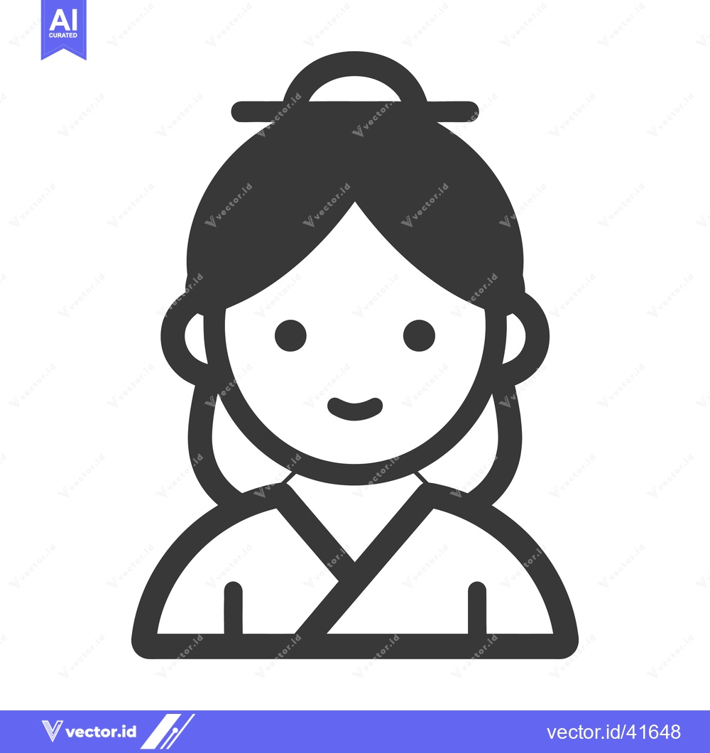 Premium Vector dari A Simplified Black and White Illustration of a Woman Portrait