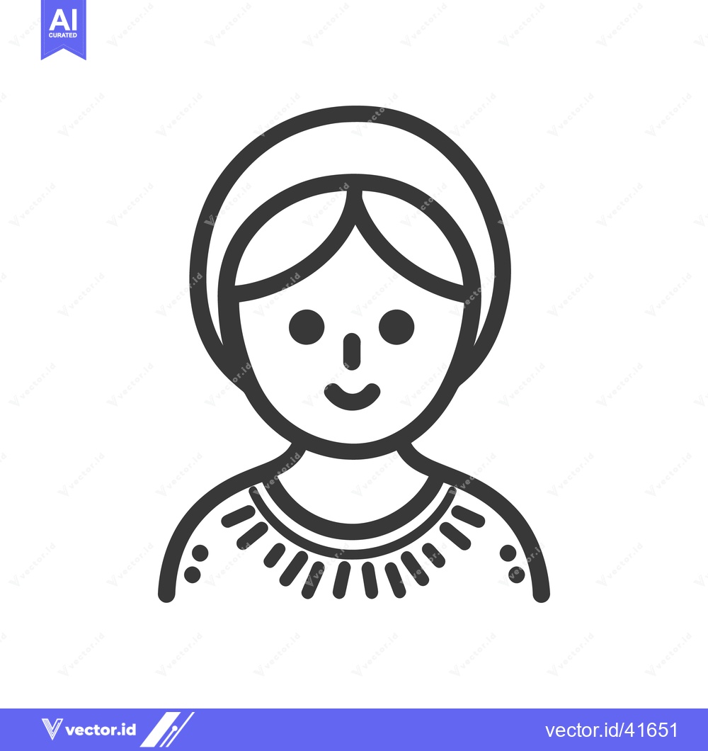 Premium Vector dari A simple smiling female person with a head covering illustration