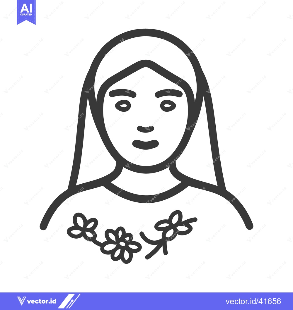 Premium Vector of Simple drawing of a woman with flowers around her neckline