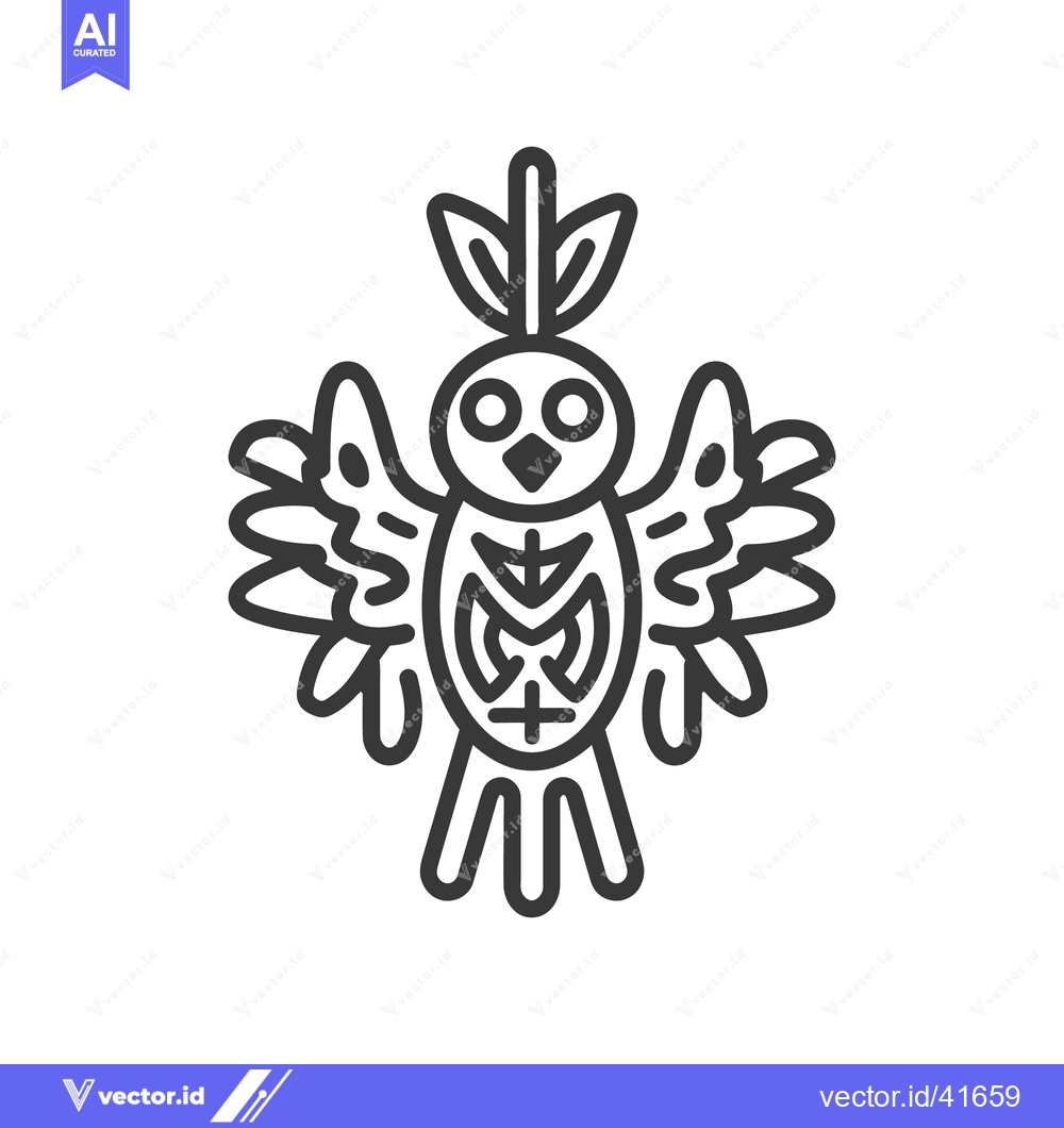Premium Vector of A symmetrical line art illustration depicting a stylized bird figure