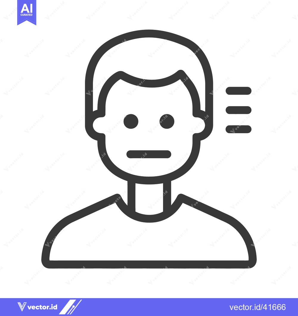 Premium Vector dari An illustration of a human male person in simple line art style