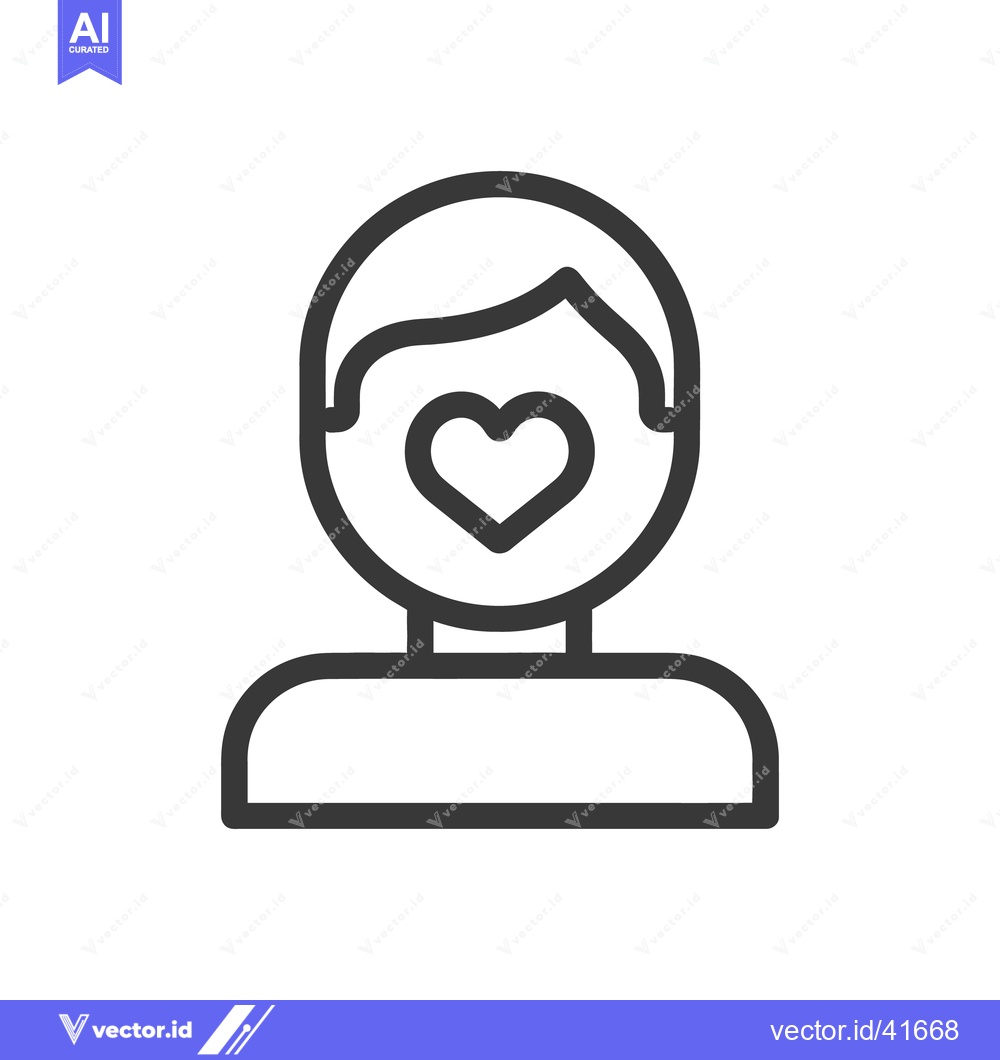 Premium Vector dari A person with a heart shape inside their smiling face