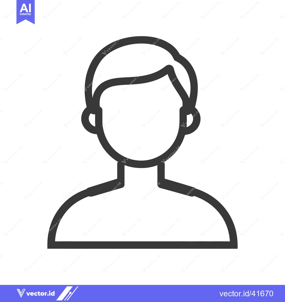 Premium Vector dari Simplified black and white outline depicting a human figure