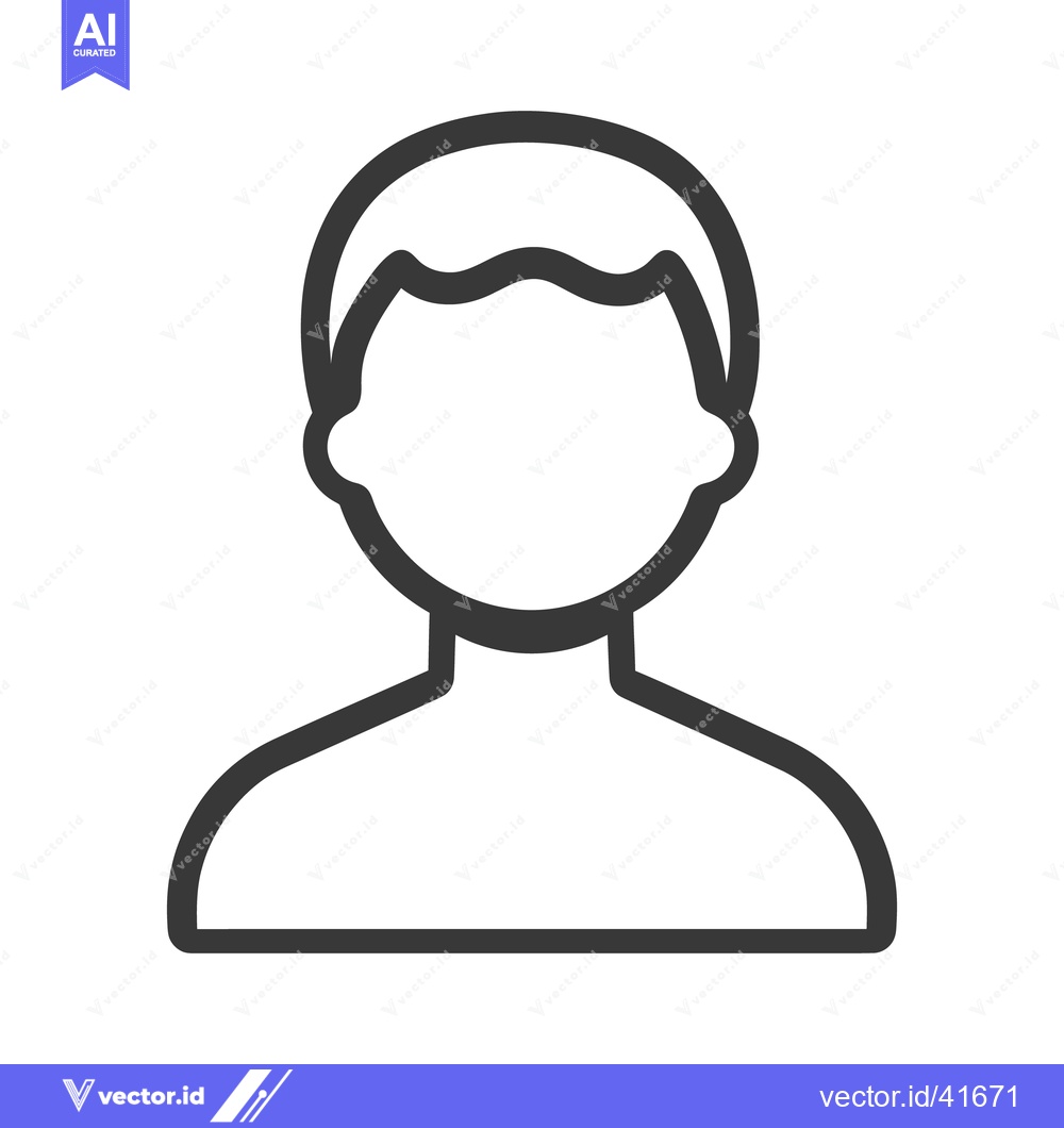 Premium Vector of A simple outlined depiction of a human person from shoulders up